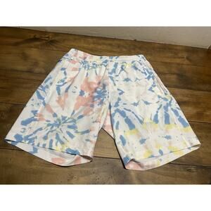 Birddogs Men's Size Large Tie Dye Classic Lined Athletic Gym Shorts Zip Pockets